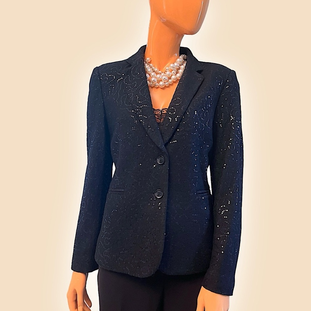 CORTEFIEL Tailored Hourglass Fitted Sequin Blazer NWT